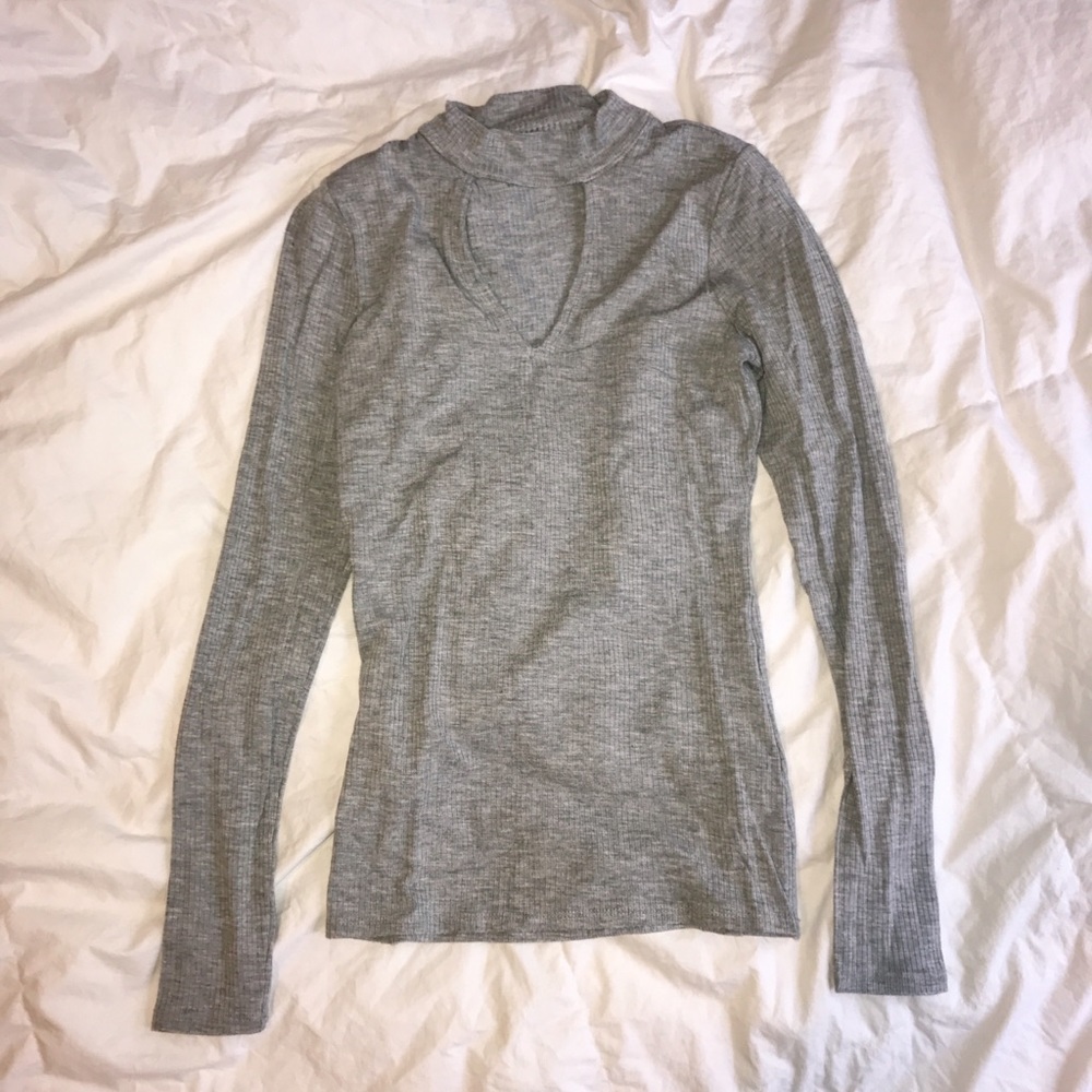 Hollister Long Sleeve Mock Neck Cutout Top